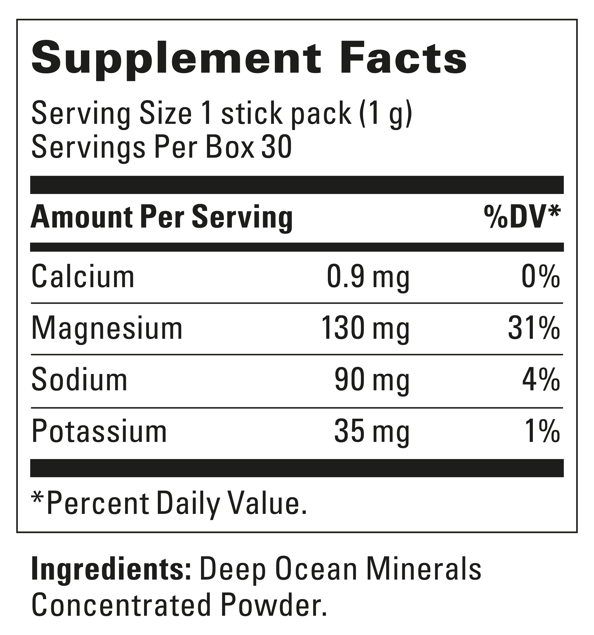 Supplement Label